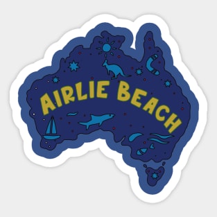AUSSIE MAP AIRLIE BEACH Sticker